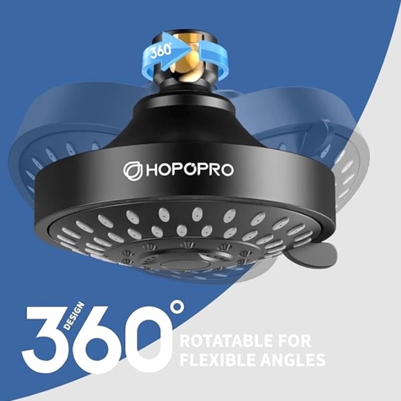 MATTE BLACK HOPOPRO 5 MODE 4 INCH HIGH PRESSURE SHOWER HEAD — MODEL NO.21651HS - Picture 3 of 8